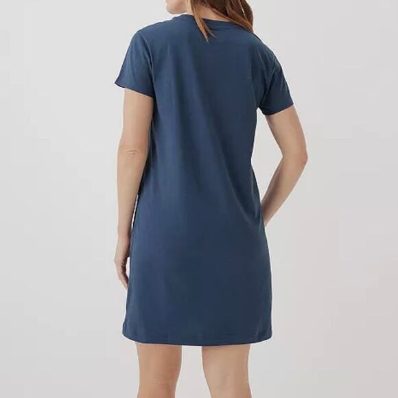 Pact Women's Organic Softspun Cotton Pocket Tee Dress Medium Blue - Picture 6 of 14